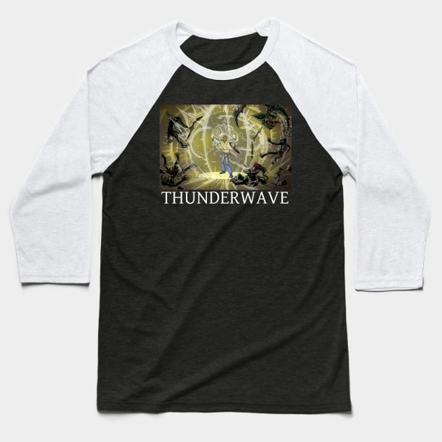 Caverns & Creatures: Thunderwave Baseball T-Shirt by robertbevan